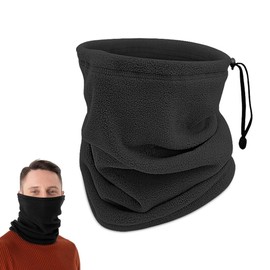 Udbrud Tube Scarf Men Women Neck Warmer Neckerchief Winter Elastic Multifunctional Scarf Winter Loop Face Scarf Windproof Men Neck Warmer for Outdoor Cycling Ski Motorcycle Running, black