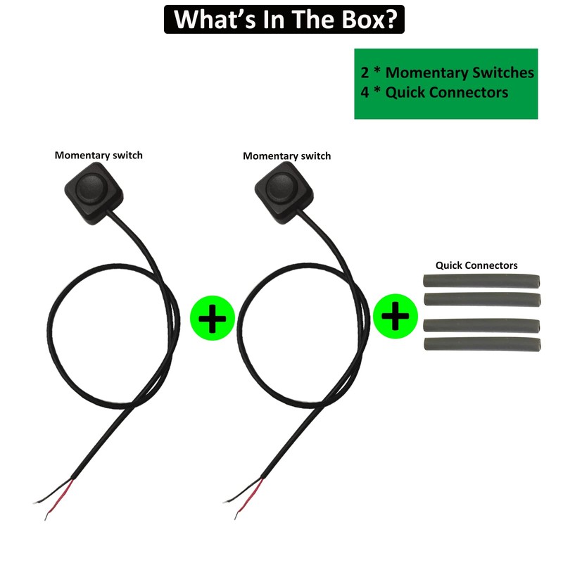 12V 24V Mini Momentary Push Button ON-Off Switch [2-Pack], Easy