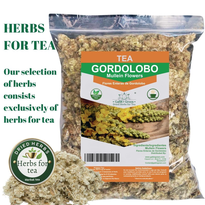 Mullein Flowers Dried | Herbal| GORDOLOBO, Resealable Bag, Verbascum Thapsus