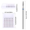 YUXIANLB 6pcs Cuticle Drill Bit, Flame Shape Diamond Nail Drill