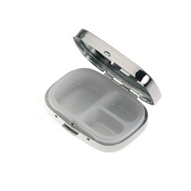 Silberkanne Pill Box 3-Part Square Smooth Polished 6.0 x 6.0 cm