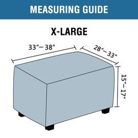 H.VERSAILTEX Ottoman Slipcovers Rectangle Footrest Sofa Slipcovers Footstool Protector Covers Stretch Fabric Storage Ottoman Covers, High Spandex Lycra Slipcover 35" x 30" x 18"(X-Large, Dusty Blue)