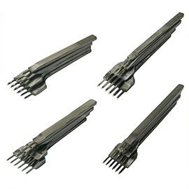 Pirhosigma 1/2/4/6 Prong Leather Graving Craft Hole Lacing Punch Punching Chisel DIY Stitching Tool Set 3,4,5,6 MM (5 MM)