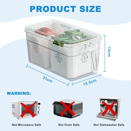 Generisch Storage Containers for Fridge with Lid, Divided Snack Storage Box, Chronograph Hands and Handle Design, Reusable Picnic Box (Storage 2-in-1)