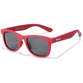 Maesy Lino Children's Sunglasses for 3-6 Years - UV400 Polarised Protection - Flexible and Flexible Frame - Safe and Comfortable Children's Sunglasses for Toddlers and Three Cheese Highs, red