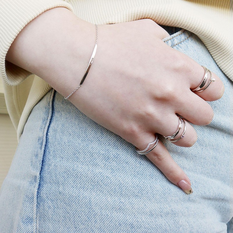[Lara Christie] Women's Pinky Ring, Sterling Silver 925, Silver, Birthstone,