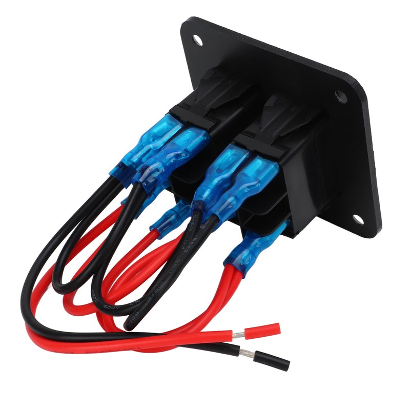 Rocker Switch Panel 2 Gang On Off Pre Wired Red