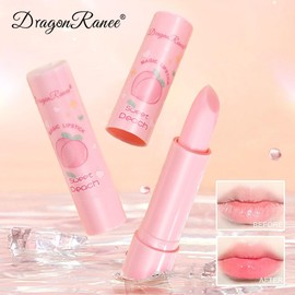 3Pcs Magic Temperature Color Change Lip Balm, Peach Lipstick Set, Color Changing Lip Stick, Long Lasting Moisturizing Lip Gloss Set Gift for Women Teenage Girls