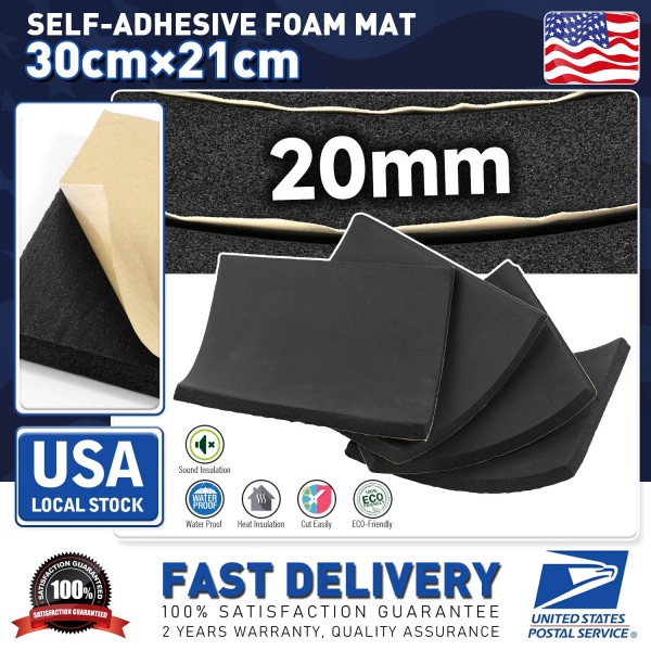 MODIGT DIY Black Foam Sheet Self-Adhesive Rubber Padding Neoprene Sponge