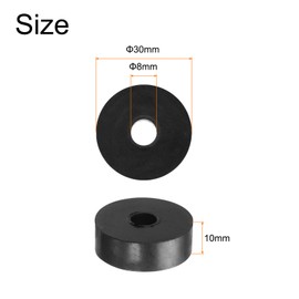 uxcell 8pcs Rubber Spacers 30mm OD, 8mm ID, 10mm Height Round Anti Vibration Spacer Rubber Bushing Grommets Thick Rubber Washers for Home Car Accessories