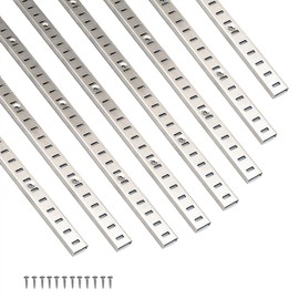 Adjustable Shelf Bracket 40 Inch 8 Pack Silver Shelf Pilaster Strips Shelf Rail Shelf Track Adjustable Wall Shelves Shelf Standards and Supports for Cabinet Closet Organization