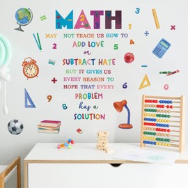 TOARTI Math Wall Decals for Classroom School Math Wall Sticker for Study Room Educational Math Classroom Decoration Math Classroom Supplies for Teacher