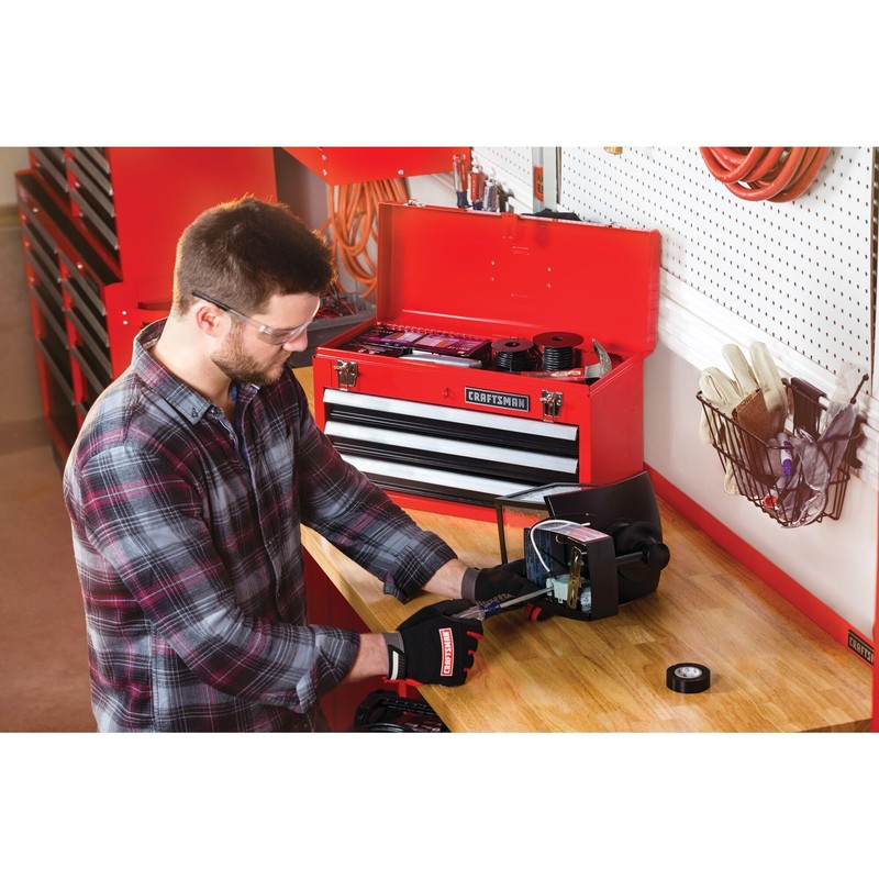 CRAFTSMAN 20-in Wide 3 Drawer Metal Tool Box With Ball-Bearing
