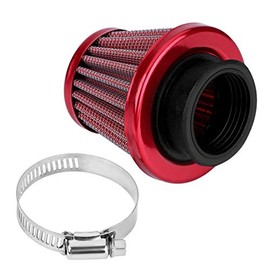 Filtro de aire para motocicleta, kit de filtro de inducción de admisión universal con abrazadera de 38 mm para motocicleta todoterreno ATV Quad Dirt Pit Bike(rojo)