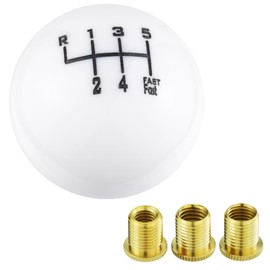 Arenbel 6 Speed Shift Ball Car Shifter Knob Gear Lever Handle Fit Most Manual Automatic Vehicles, White