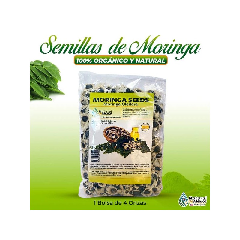 Natural De Mexico Semillas de Moringa Seeds 4 onzas Te
