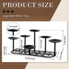 Fireplace Candelabra Candle Holder Matte Black Metal Candleholder with 6