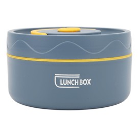Bento Box, 304 Stainless Steel Double Layer Soup Container Portable Round Shape Insulated Lunch Food Jar Wide Mouth Bento Box 420ml for Work, School, Outdoor Dining(Microwaveable-Sea Blue)