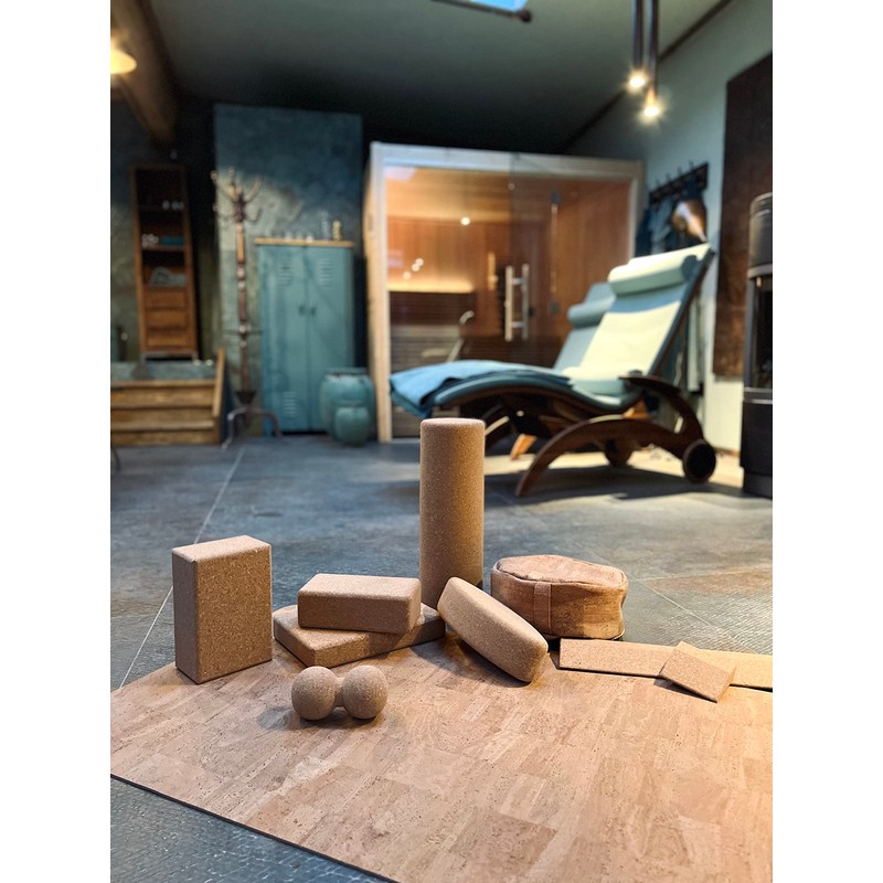 Short Cork Yoga Wedge - 10 x 9 x 3