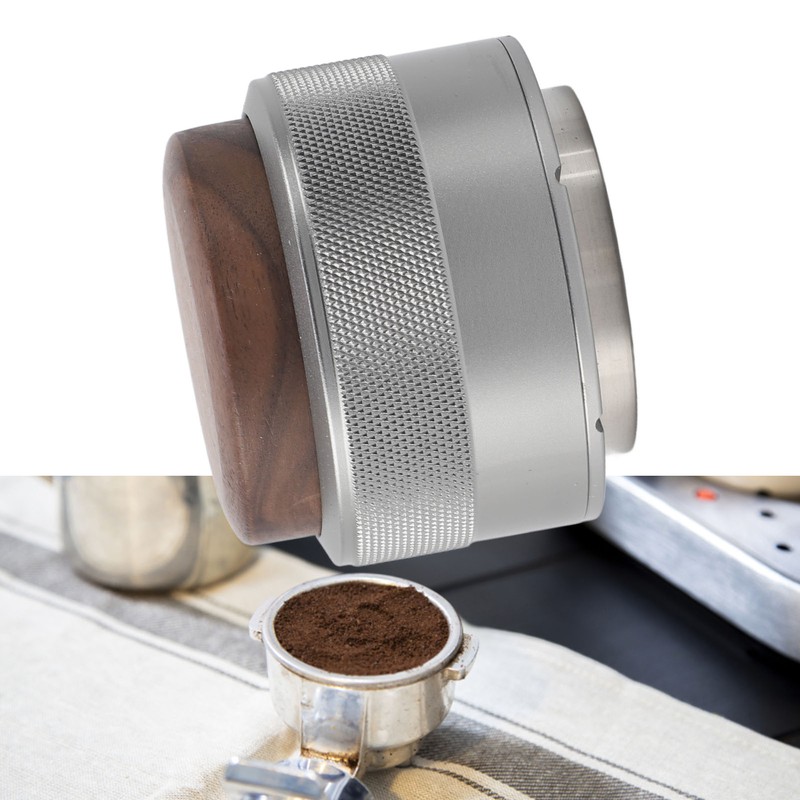 Coffee Distributor Tamper Constant Pressure 304 Stainless Steel Wood Handle