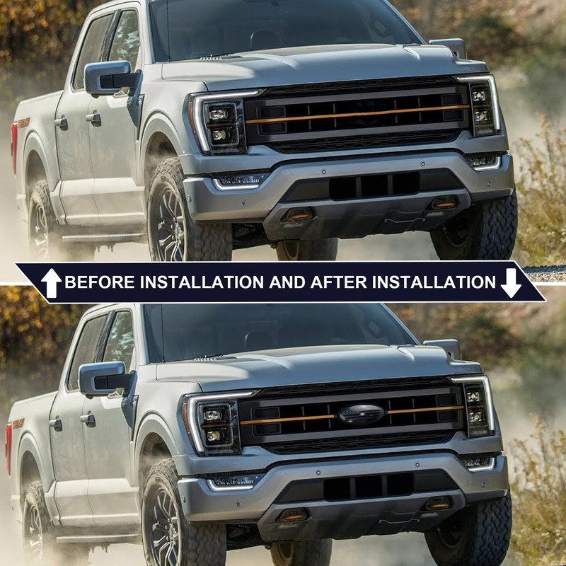OUESAAS 9.5 Inch F150 Front Grille Rear Tailgate Overlay Emblem