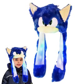 Hat with Movable Ears, Wiggle Ear Cap with LED, Movable Ears Press the Animal Hat, Movable Ear Hat, Hat with Wiggle Ears, LED Luminous Ears, Rabbit Ears, LED Hats for Fancy Dress