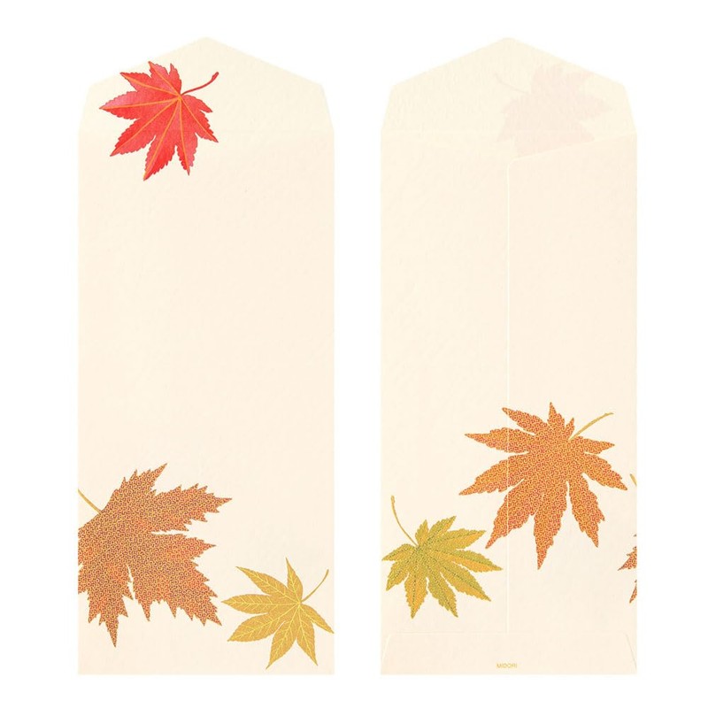 Midori 87182006 Autumn Letter Silk Fall Leaves Envelopes