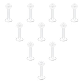LAURITAMI Clear Piercing Retainer for Nose Septum Lips Tongue Nipple Belly Button Ear Cartilage Piercing Hoops Plastic Piercing Placeholder Jewellery for Surgical, Plastic