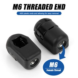 Gas Strut End Fittings for 10mm Ball-Stud (10 Pack) M6 Female Thread Brass Insert, RT-60-00008, Black Color