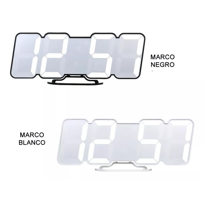 SJTR Reloj 3d Led Digital De Pared Con Alarma Control