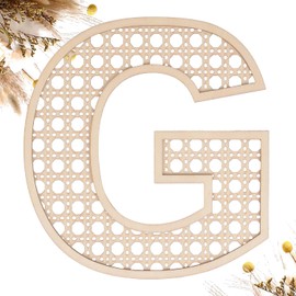 Wooden Rattan Letters 8 inch Wood Letters G for Wall Decor Crafts Boho Nursery Decor for Baby Shower Wedding Bedroom Name Signs Large Rustic Letter Home Decoration