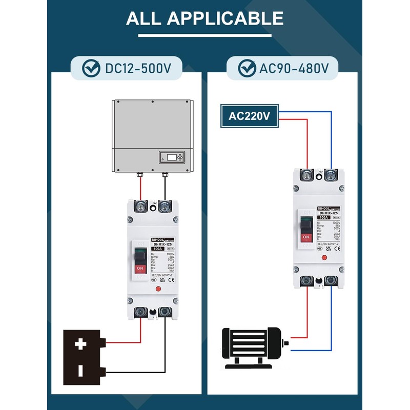 DIHOOL DC Main 100 Amp Circuit Breaker, Battery Disconnect Switch