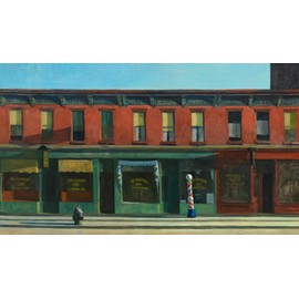Get Custom Art - Edward Hopper, Early Sunday Morning - Gallery Wrapped, Famous Paintings Wall Art Décor (20x36 inch)