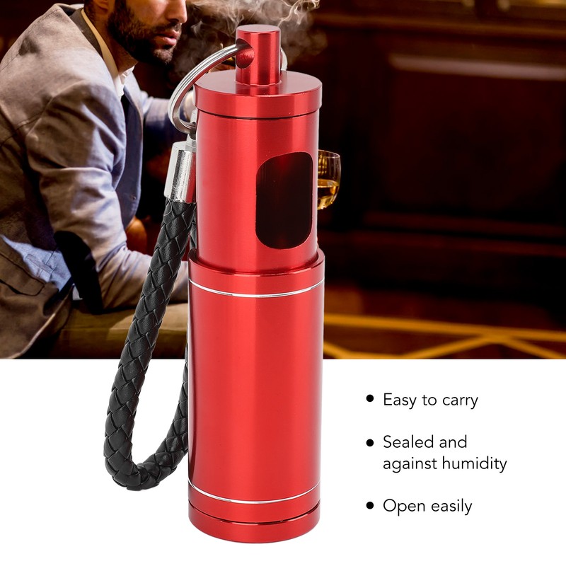 Portable Pocket Ashtray with Keychain Lanyard Retractable Circular Aluminium Alloy
