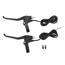 Akozon 1 Pair 2 Wires Left & Right Bicycle Electric Brake Lever Replacement Parts Bicycle Brake Lever, Universal Aluminium Alloy for Mountain Bike Road Bike with 22.5 mm