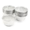 30 Pack Round Aluminum Foil Pans Disposable Containers with Straight