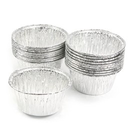 30 Pack Round Aluminum Foil Pans Disposable Containers with Straight Walls for Storing, Baking, Meal Prep Reheating Freezer Oven Safe