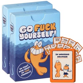 Dreaku Go Fish Card Game, 48 Cards Go F* Yourself You've Always Wanted, Humiliations Hilarious Adult Kids Cards for Family Parties, Game Nights, Gag Gifts (2 Set)