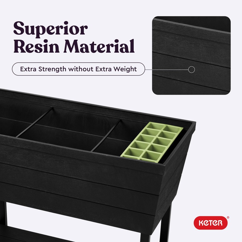 Keter Urban Bloomer 12.7 Gallon Raised Garden Bed and Outdoor