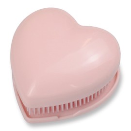 Heart-Shaped Detangling Brush for Women – Compact, Pink Travel Brush for Thick Hair with High & Low Bristles for Effortless Detangling & Scalp Massage