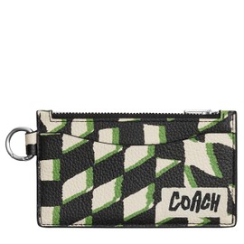 Coach Men's Zip Card Case, Black Multi, One Size
