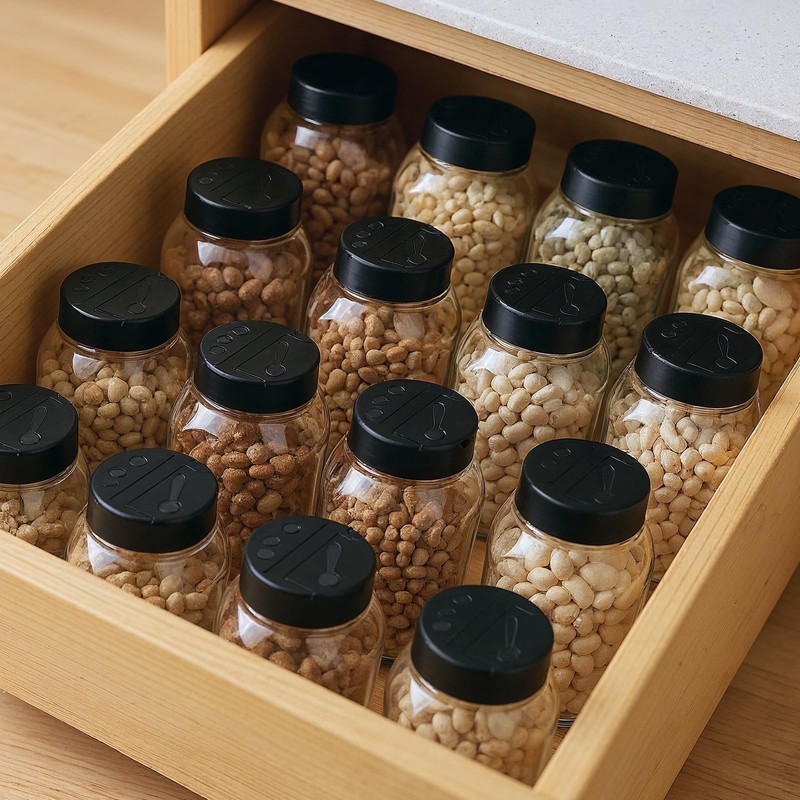 Molain 28 Pcs 16oz Plastic Spice Jars with Shaker Lids,