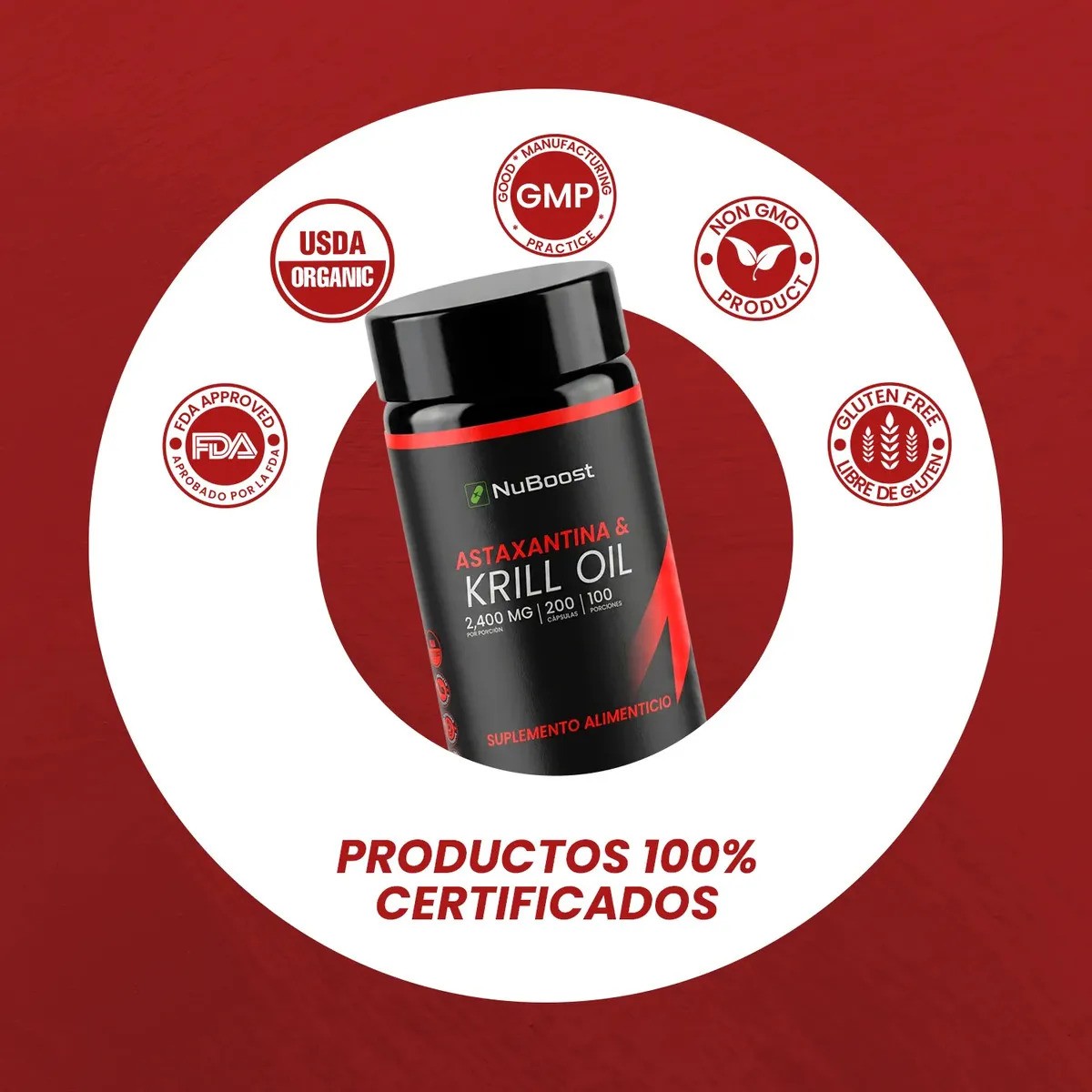 Aceite De Krill Nuboost 200 Cápsulas-salud Y Bienestar Sabor Sin sabor