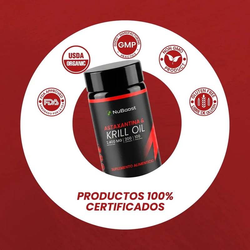 Aceite De Krill Nuboost 200 Cápsulas-salud Y Bienestar Sabor Sin
