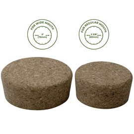 Cork Lids/Stoppers for Mason, Ball, Canning Jars (4 Pack, Wide Mouth)