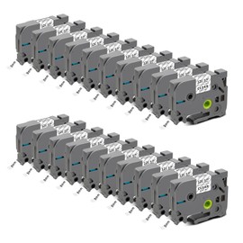 20x Compatible TZe 211 6 mm Brother Labelling Device Tapes, Brother P-Touch Ribbons Brother TZe-211 TZ 211 AZe 211 TZe211 TZe 6 mm Black for Brother Label Maker P-Touch H105 H100R H107B
