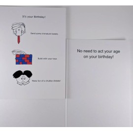 Not the Same Old Cards Funny Anti Trump Birthday Card - Twitter, Border Wall, Tiny Hands, adult humor