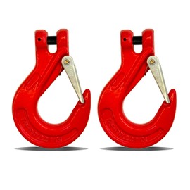 2 Pack G80 Clevis Slip Hook,5/16" Heavy Duty Chain Hooks,Forged Tow Trailer Safety Hook with 4400Lbs Work Load Limit Capacity for Hauler Hitches Wrecker Truck,Clevis Grab Winch Hooks for Lifting
