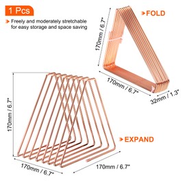 PATIKIL Triangle Desktop File Holder Rack, Metal Vinyl Record Stand Holder Office File Organizer Triangle Bookshelf Decor for Desk Office Decor Rose Gold