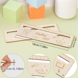 COYUN 2 x Rulers with Reading Aid, 2-in-1 Wooden Ruler, Ruler for School Child, Gift for Back to School, Wooden Gift (Style B)